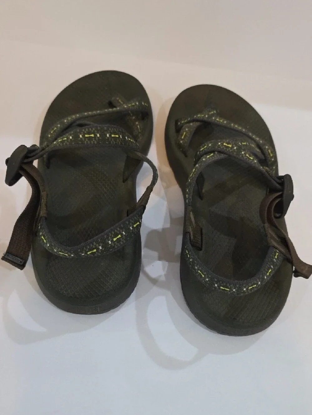 Chaco Men's Sport Sandals in Olive Green with Yellow Accent Size 12